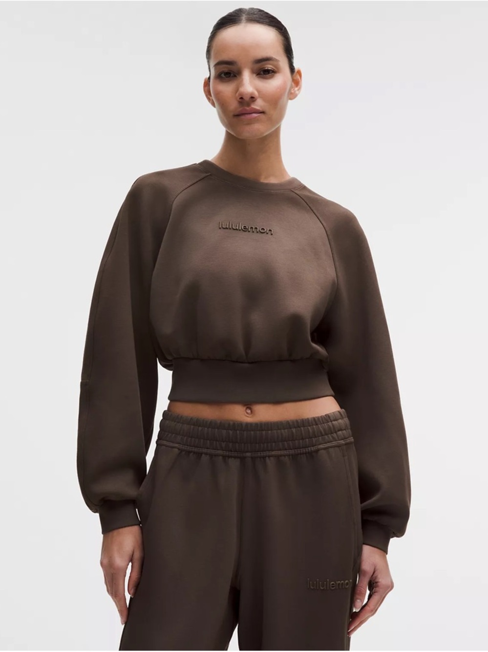 Lululemon Smooth Spacer Cropped Pullover Sweatshirt / Brown Size 4 small